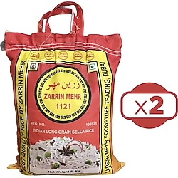 Zarrin Mehr 1121 Basmati Pirinç 5 kg 2'li