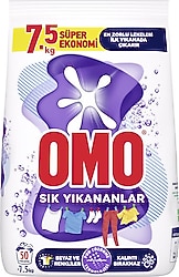 Omo Sık Yıkananlar Beyazlar ve Renkliler için 7.5 kg Toz Deterjan