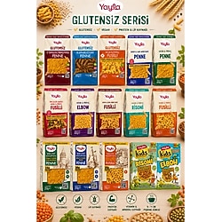 Yayla 15'li Doğal Glutensiz Makarna Serisi,vegan Protein ve Lif Kaynağı Makarnalar