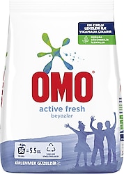 Omo Active Fresh Beyazlar için 5.5 kg Toz Deterjan